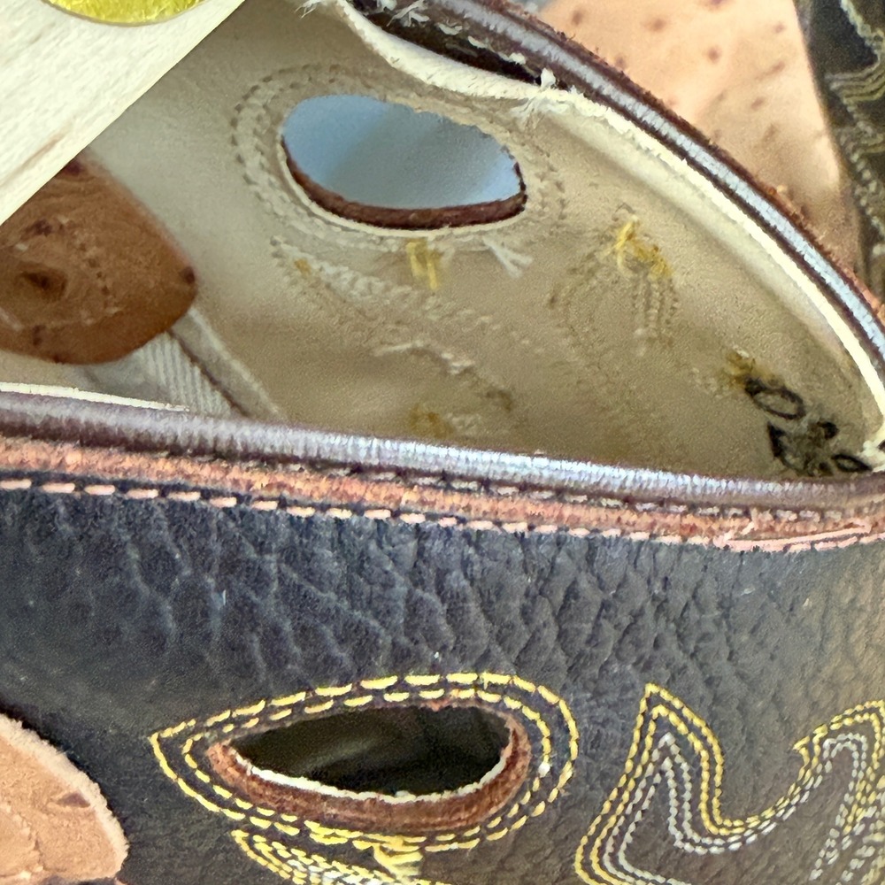 Old West Women's 6D Ostrich Print Western Cowboy Boots Square Toe NEW Imperfect - Picture 4 of 8